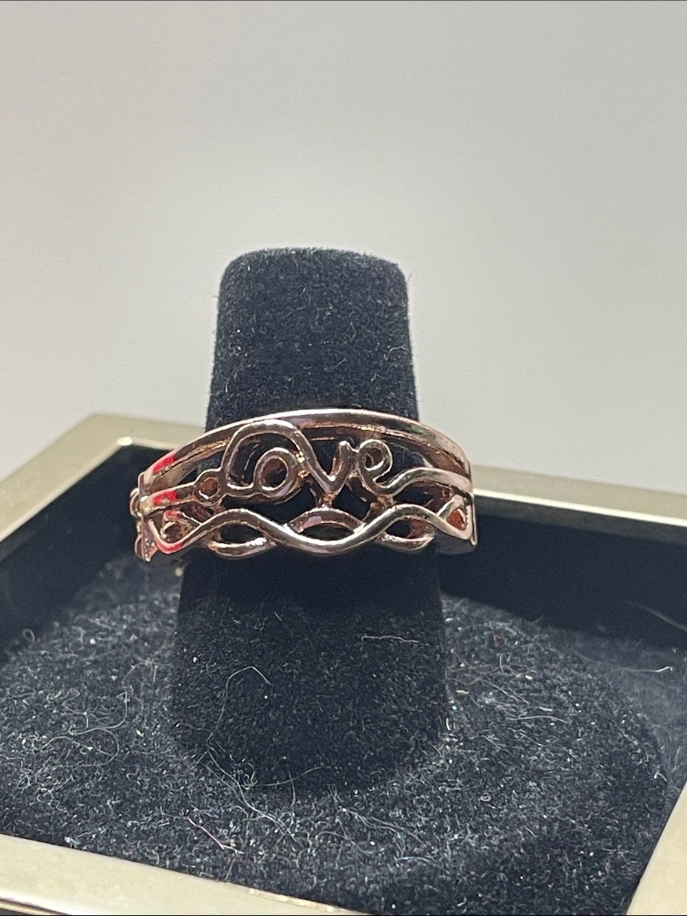 paparazzi Rose Gold 'Love' Script Stacked Ring